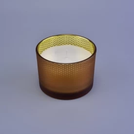 Mewah Frosted Glass Candle Jars Dengan percetakan