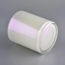 Matte Iridescent Glass Candle Jar