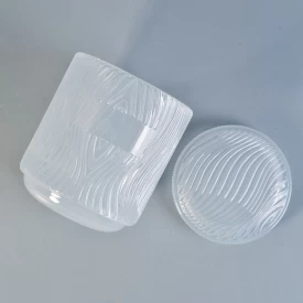 Popular Embossed Glass Candle Jars With Lids