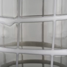 grey colored glass candle holders