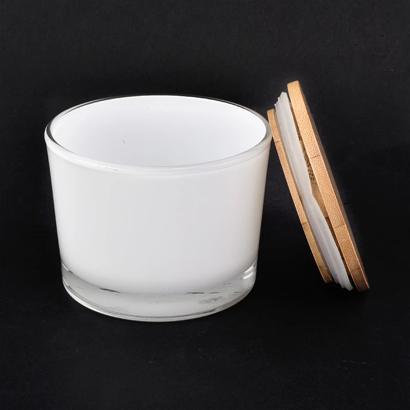 4oz white glass candle jar