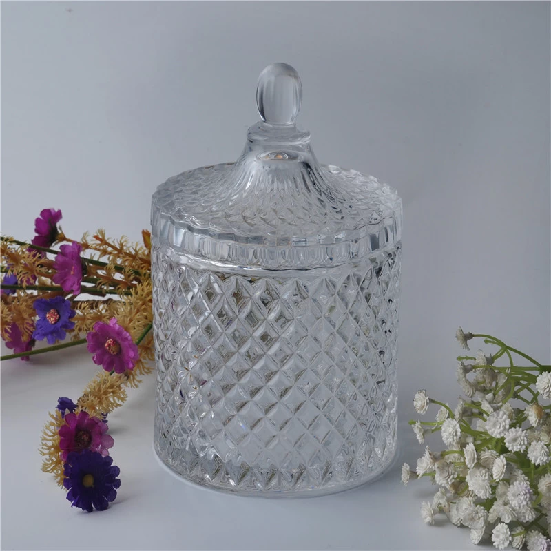luxurious geo glass candle holder with cover for wedding part