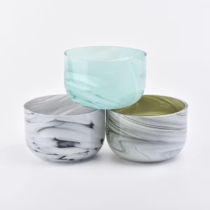 Glaskerzengläser mit Marmoreffekt von Sunny Glassware