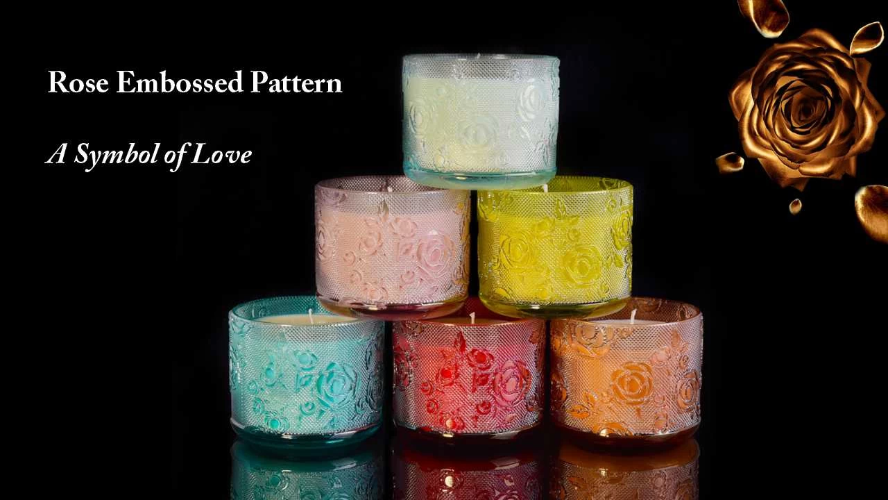 Luxury Patent Design Glass Candle Jar With Spray Color For Home Decoration