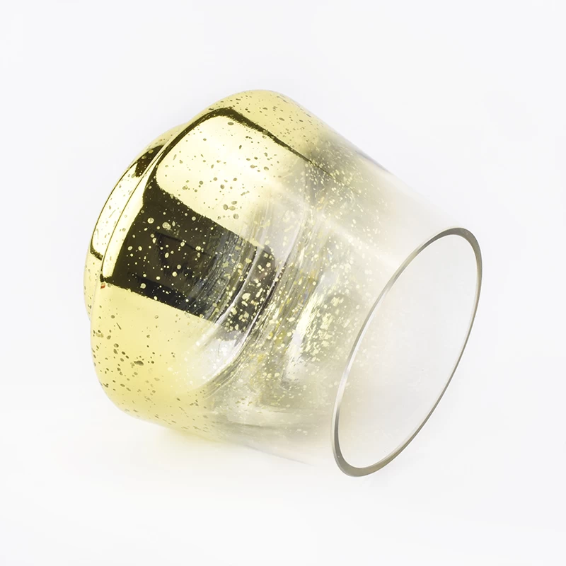 gold mercury glass candle jar