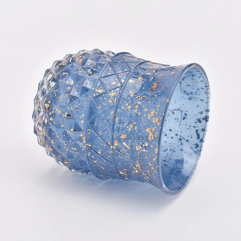 350ml luxury blue glass decorative candle holder