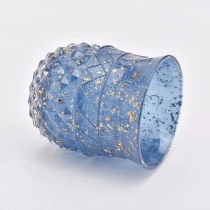 350ml luxuriöser dekorativer Kerzenhalter aus blauem Glas