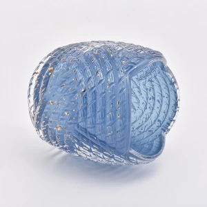 300ML Elegantes Glaskerzenglas mit Luxusdekoration für Dekor