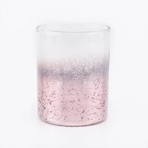 حامل شموع زجاجي فاخر فاخر 8 أونصة لتزيين المنزل باللون الوردي