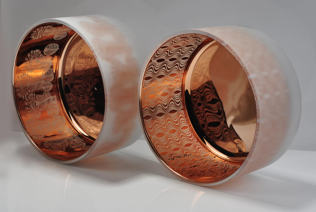 copper glass candle holders