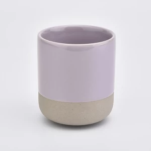 12 Unzen Luxus lila Keramik Kerzenhalter für Weihnachtsgeschenk
