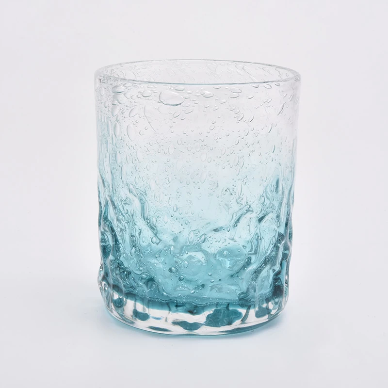 8oz Luxury Blue Dipped Glass Votive Candle Jars Home Decor Wholesales