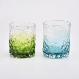 8oz Luxury Blue Bubble Glass Votive -kynttiläpurkit sisustus tukkumyynnissä