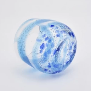 6oz läpikuultavaa sinistä lasikynttiläpurkkia kodinsisustukseen värikkäät kynttilänjalat
