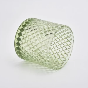 Luxus grünes Glas Kerzenglas mit Deckel Wohnkultur