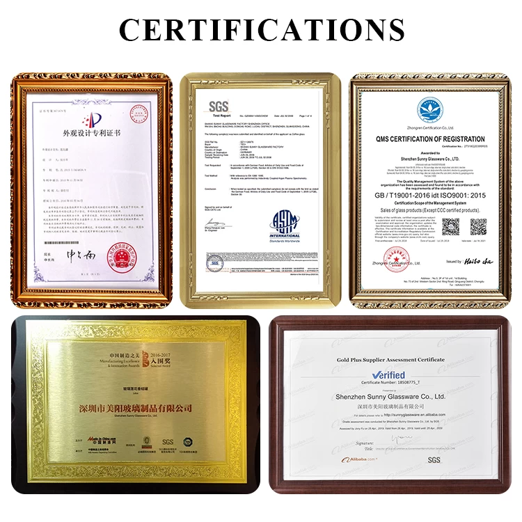 Sunny Glassware certifications