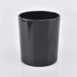 black glossy glass candle jar wholesales