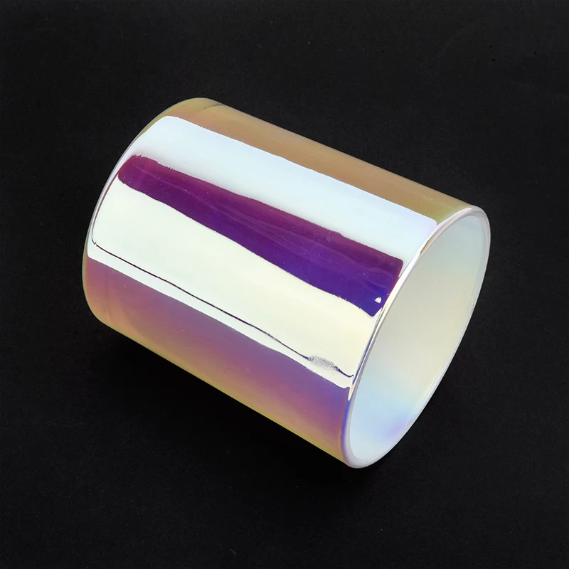6oz 8oz 10oz White Holographic Glass Candle Jars 
