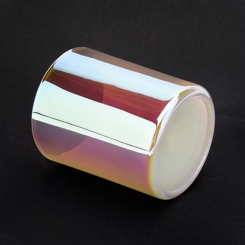 6oz 8oz 10oz White Holographic Glass Candle Jars 