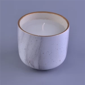 Marmor-Duftkerzen im Keramikkerzenglas mit Marmoraufkleberdruck