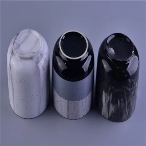 Marmor-Duftkerzen im Keramikkerzenglas mit Marmoraufkleberdruck