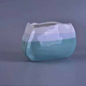 Dreieckige Farben Glasierter Keramikkerzenbehälter für die Kerzenherstellung