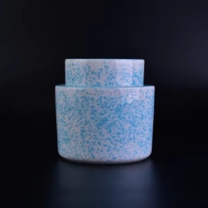 Handgemachter Kerzenhalter aus Keramik mit Transmutationsverglasung