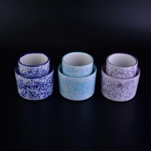Handgemachter Kerzenhalter aus Keramik mit Transmutationsverglasung