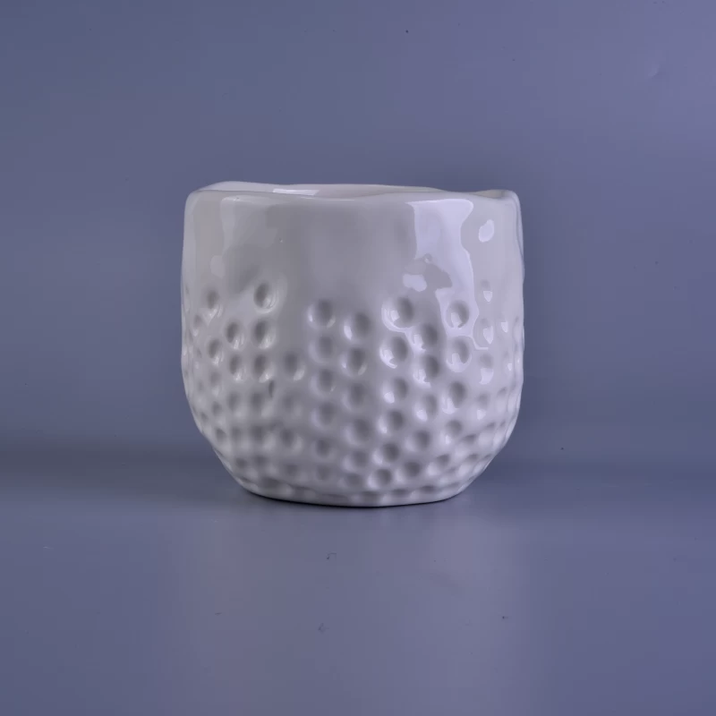 white ceramic candle holder