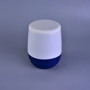 Fancy Gummi lackiert Farbe glasierte Keramik Kerze Jar mit Deckel