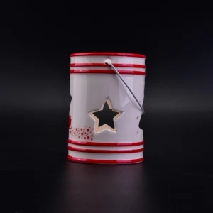 Festival Keramik Kerzenhalter mit Star Hollow für Weihnachtsgeschenk