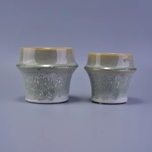 Bambus Joint Flower Glazed Ceramic Duftkerzengläser