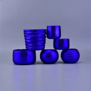 Dekorativer gebänderter glänzender bunter Beschichtungszylinder Keramikkerzenhalter