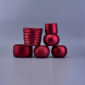 Dekorativer gebänderter glänzender bunter Beschichtungszylinder Keramikkerzenhalter