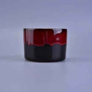 home decor transmutation glaze red ceramic candle jar