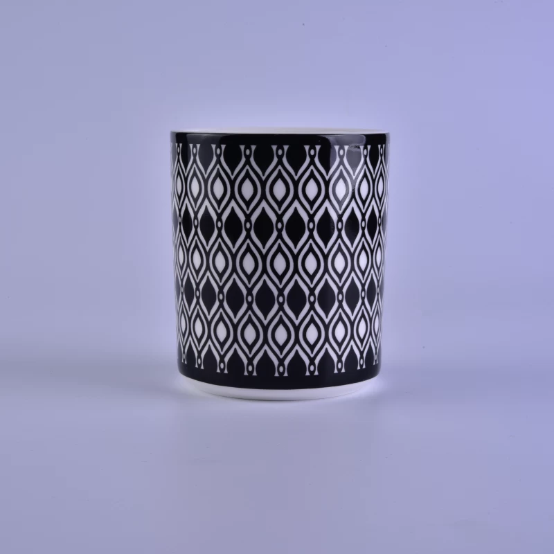 Decal printing votive ceramic candle holder