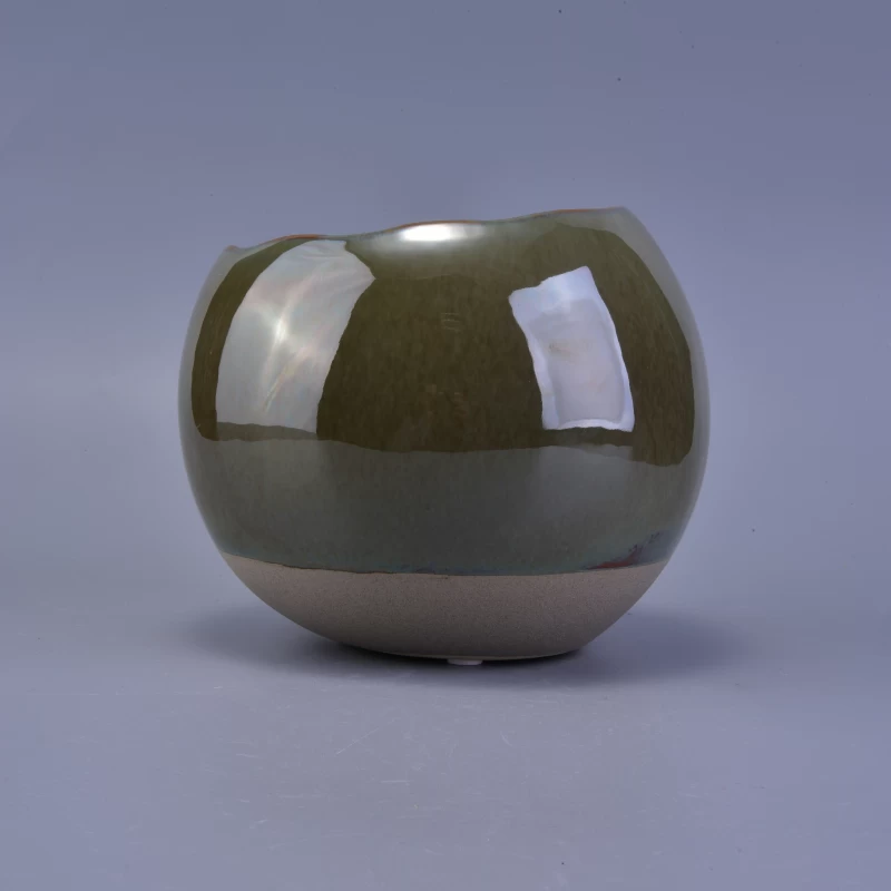 large round ceramic candle jar