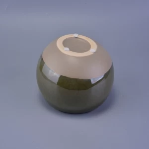 großes rundes Keramikkerzenglas