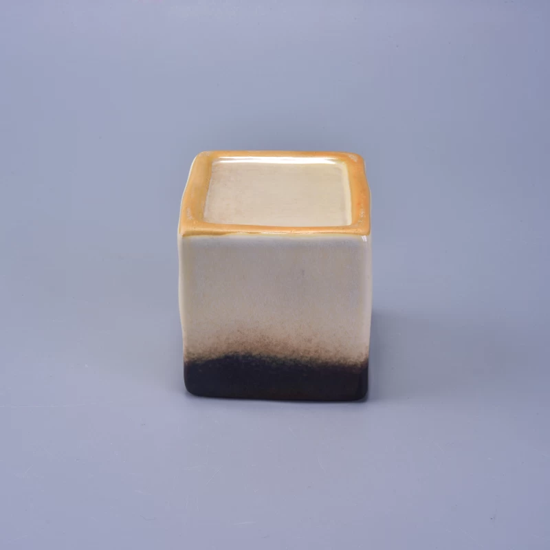 Transmutation Glazed Square Ceramic Candle Holder