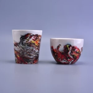 2017 Neuheit einzigartiges Design Luxusverglasung Keramik Kerzenhalter