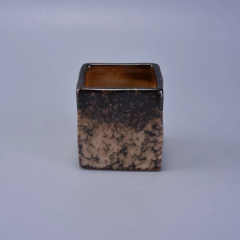 Ceramic Square Candle Jar