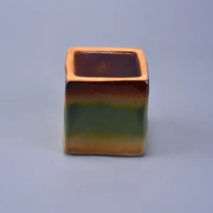 Regenbogen buntes dekoratives Keramikkerzengefäß-Quadrat