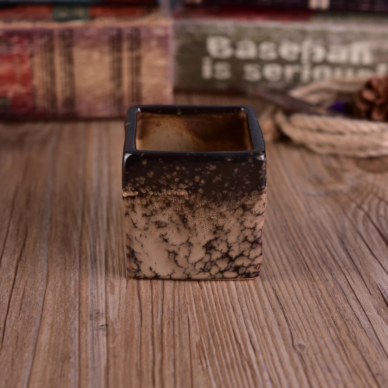 Ceramic Square Candle Jar