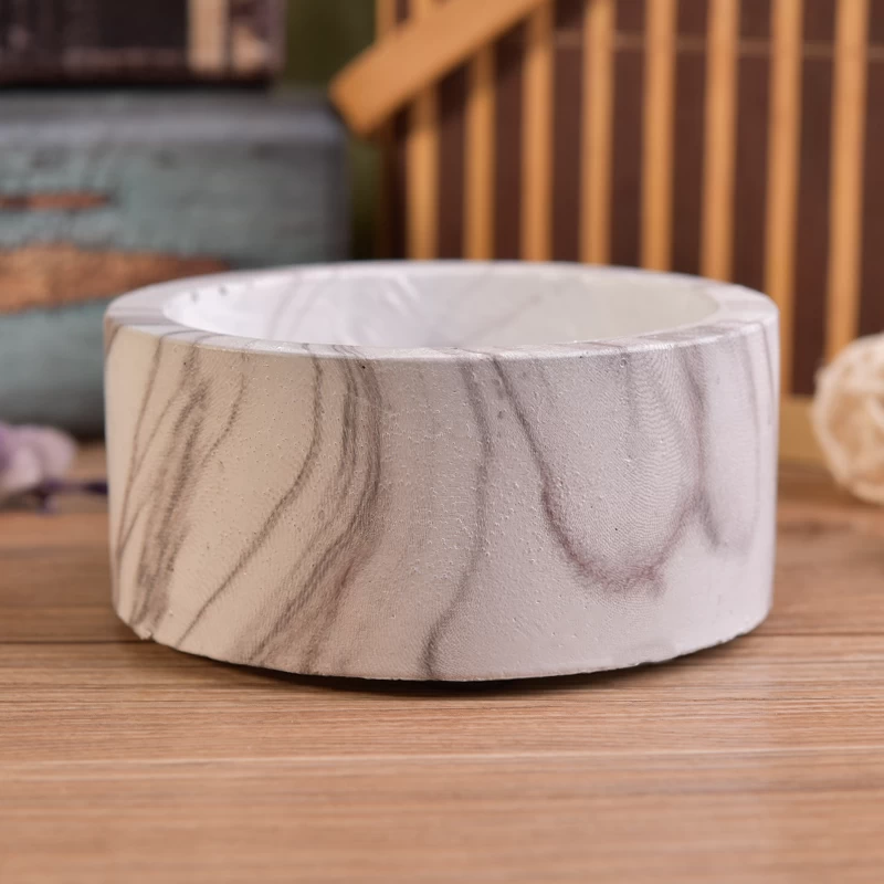 marble pattern cement candle holder decoration