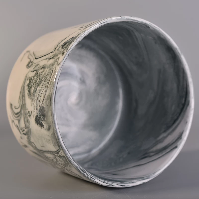 18oz marble ceramic candle jar 