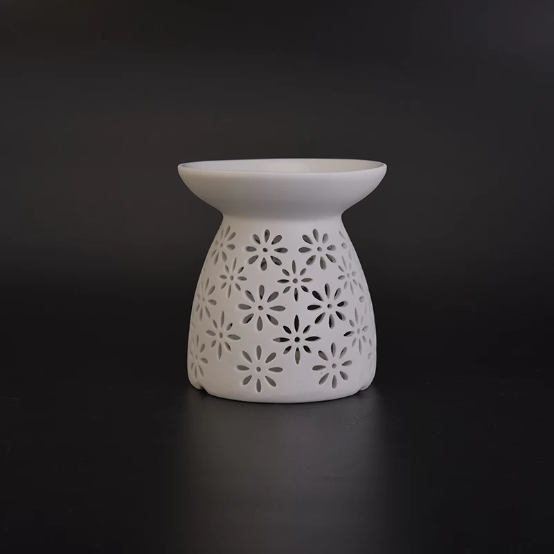 Hot selling white unique ceramic candle aroma burner 
