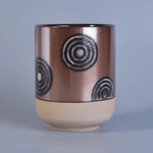 505ml handbemalte glasierte Keramikkerzengläser
