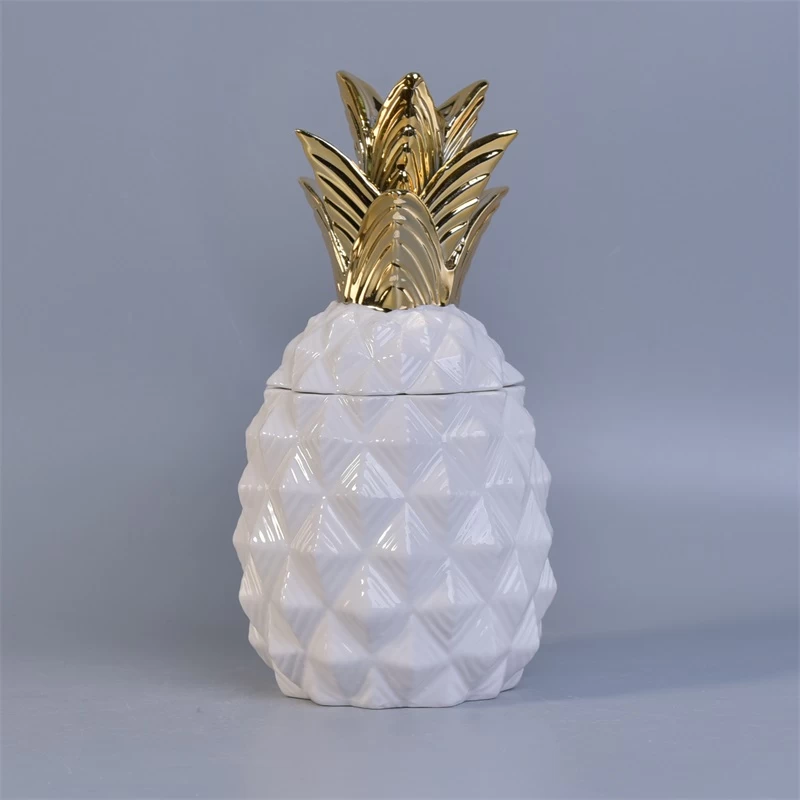Pineapple ceramic candle holder