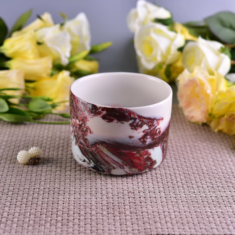 Landscape Pattern Decorative Ceramic Candle Holder for Scented Wax