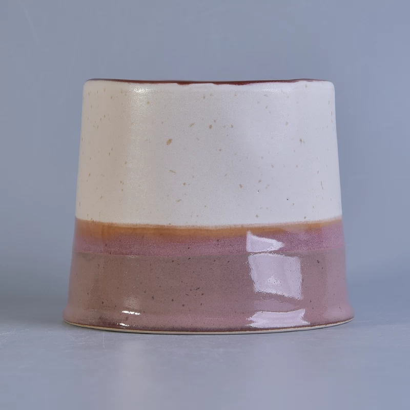 Reactive glazed 14oz wax filling ceramic candle jars wholesale